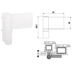 Dr.Hahn Zawias do drzwi PVC KT-SV 18-23 Biały Dr.Hahn Zawias do drzwi PVC KT-SV 18-23 Biały