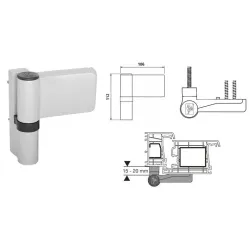 Dr.Hahn Zawias do drzwi PVC KTV 15-20 6R Srebrny