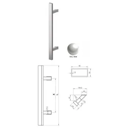 Wala  Pochwyt obustronny Q45RX/Q10 aluminiowy lakier, 40x20 mm, 600/800 mm BIAŁY 9016