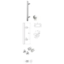 Wala  Pochwyt jednostronny Q45RX/Q10 aluminiowy, 40x20 mm, 600/800 mm + Mocowanie pochwytu za pomocą blaszki do profili PCV BIAŁY 9016