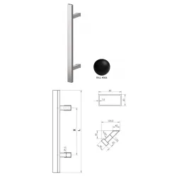 Wala  Pochwyt obustronny Q45RX/Q10 aluminiowy lakier, 40x20 mm, 600/800 mm CZARNY 9005
