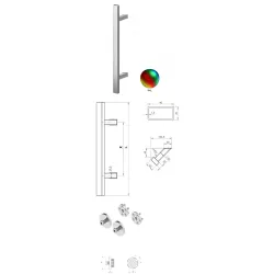 Wala Pochwyt jednostronny Q45RX/Q10 aluminiowy, 40x20 mm, 600/800 mm + Mocowanie pochwytu za pomocą blaszki do profili ALU Kolory niestandardowe