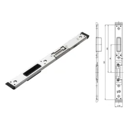 FUHR Zaczep zamka głównego RFH57579LX- lewy 4/U25x6,5 oś 13 mm Ocynk srebrny