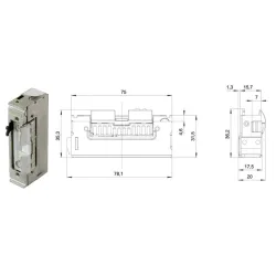 FUHR Zaczep mechaniczny 35,3x17,5x78,1 mm  