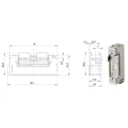 FUHR Elektrozaczep rewersyjny 31,5x17,5x78 mm – 24V FUHR Elektrozaczep rewersyjny 31,5x17,5x78 mm – 24V