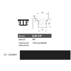 Deventer Uszczelka okienna przylgniowa S3117f – 100 m Czarny