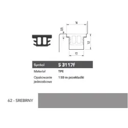 Deventer Uszczelka okienna przylgniowa S3117f – 100 m Srebrny