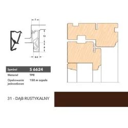 Deventer Uszczelka okienna przylgniowa S6624 – 150 m Dąb rustykalny
