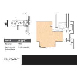 Deventer Uszczelka okienna S6647 – 400 m Czarny
