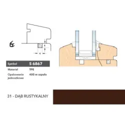 Deventer Uszczelka okienna przylgniowa S6867 – 400 m Dąb rustykalny