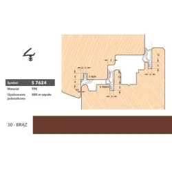 Deventer Uszczelka okienna przylgniowa S7624 – 250 m Brązowy