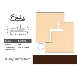Deventer Uszczelka do drzwi zewnętrznych S7672 – 150 m Dąb rustykalny