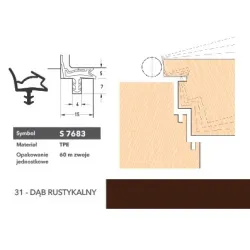 Deventer Uszczelka do drzwi wewnętrznych S7683 – 120 m Dąb rustykalny