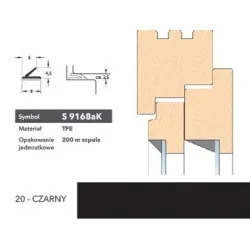 Deventer Uszczelka renowacyjna z taśmą klejoną S9168aK 200m Czarny Deventer Uszczelka renowacyjna z taśmą klejoną S9168aK 200m Czarny