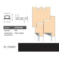 Deventer Uszczelka renowacyjna z taśmą klejoną S9216K 100m Czarny Deventer Uszczelka renowacyjna z taśmą klejoną S9216K 100m Czarny