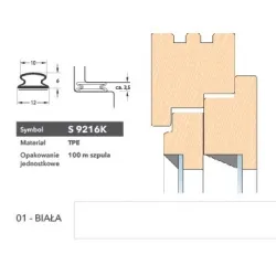 Deventer Uszczelka renowacyjna z taśmą klejoną S9216K 100m Biały Deventer Uszczelka renowacyjna z taśmą klejoną S9216K 100m Biały