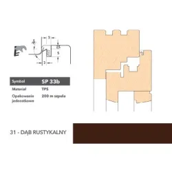 Deventer Uszczelka okienna krawędziowa SP33b - 200m Dąb rustykalny