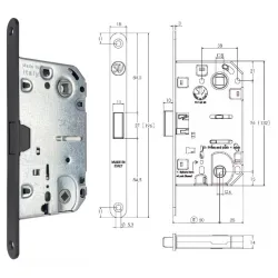 STV ZAMEK MAGNETYCZNY 96WC E=50mm [KWADRAT 6mm] Czarny