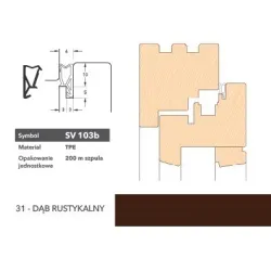 Deventer Uszczelka okienna krawędziowa SV103b - 200 m Dąb rustykalny