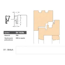 Deventer Uszczelka okienna krawędziowa SV103b - 200 m Biały