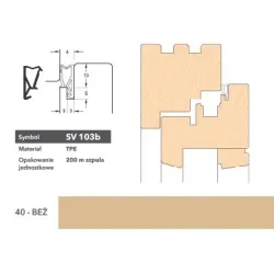 Deventer Uszczelka okienna krawędziowa SV103b - 200 m Beżowy