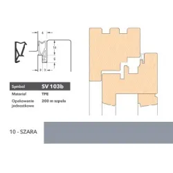 Deventer Uszczelka okienna krawędziowa SV103b - 200 m Szary