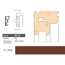 Deventer Uszczelka okienna przylgniowa SV12 – 200 m Brązowy