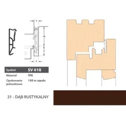 Deventer Uszczelka okienna krawędziowa SV418 – 150 m Dąb rustykalny