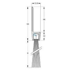 UE USZCZELKA SZCZOTKOWA H8-80 ALUMINIUM 1m 