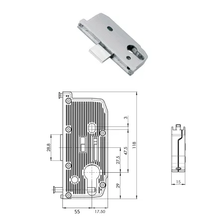 FUHR Zamek dodatkowy zasuwnicy dormas 55 mm 