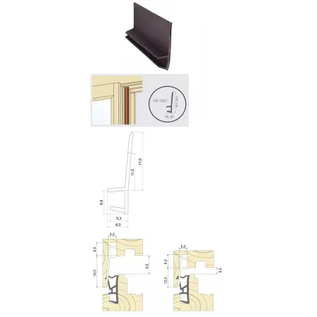 Schlegel Uszczelka przymykowa DX 1362 do ruchomego słupka brąz 25m Brąz