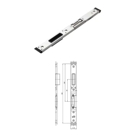 FUHR Zaczep zamka głównego - lewy 4/U25x6,5 oś 13 mm – drewno 