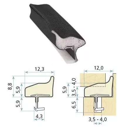Schlegel Uszczelka drzwiowa QLON QL-3110 150m Czarny