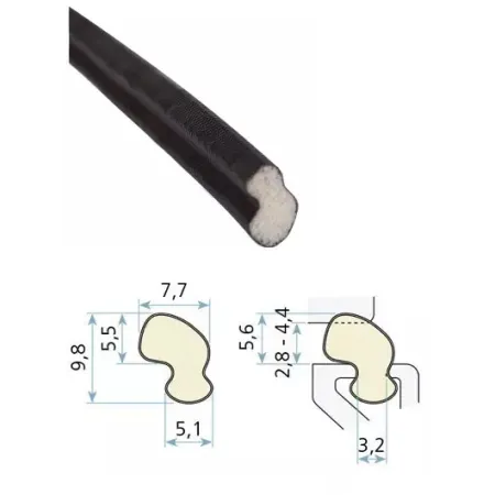 Schlegel Uszczelka okienna QL-7307 Aluplast, Rehau, Thyssen, Deceunick 25m Czarny