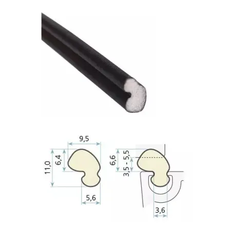 Schlegel Uszczelka okienna QLON QL-9646 KBE, Deceunickmoundial 25m Czarny