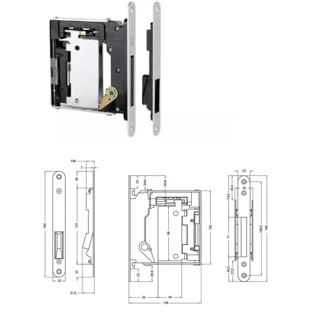 Bonaiti Zamek magnetyczny B-NO-HA Mini 937 WC Chrom satyna