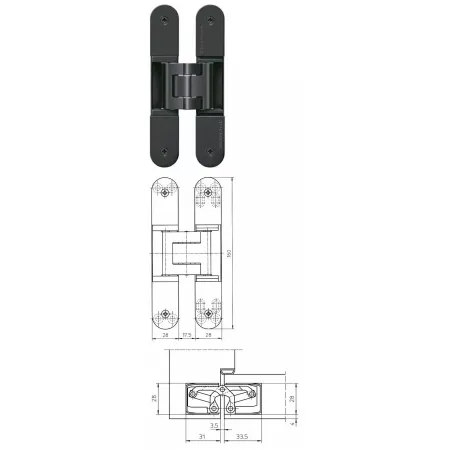 simonswerk TECTUS TE 340 3D               Czarny RAL9005