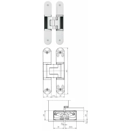 simonswerk TECTUS TE 340 3D               Biały RAL9016