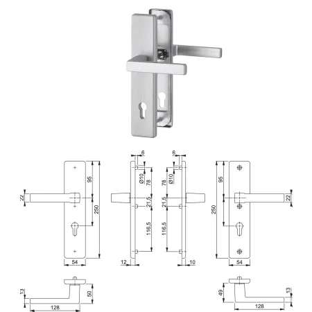 HOPPE Komplet klamek bezpiecznych Austn F31-1 aluminium kolor stali nierdzewnej mat