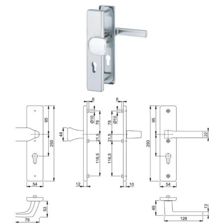 HOPPE Komplet bezpieczny gałko-klamki Austin F1 aluminium