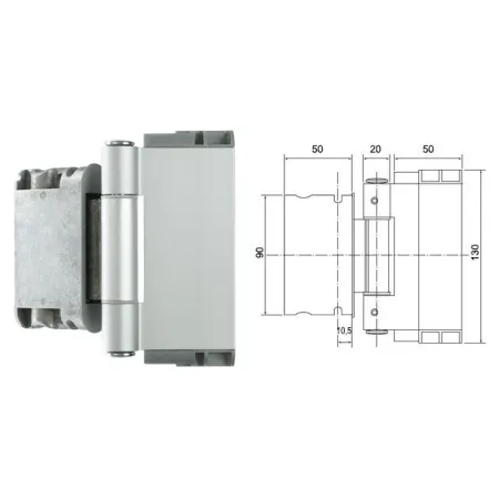 SFS Zawias do drzwi zewnętrznych Easy 3D  Chrom matowy
