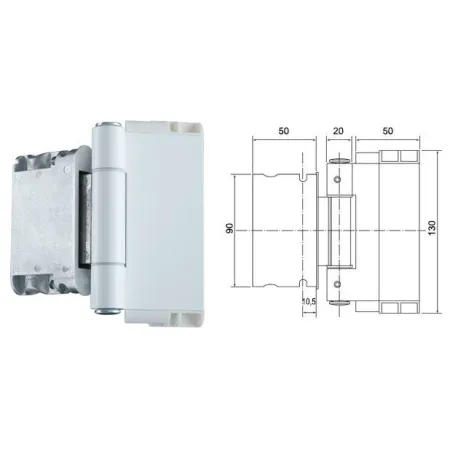 SFS Zawias do drzwi zewnętrznych Easy 3D Biały