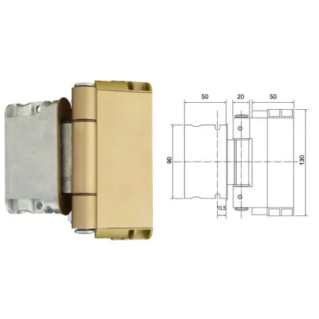 SFS Zawias do drzwi zewnętrznych Easy 3D Złoto stare