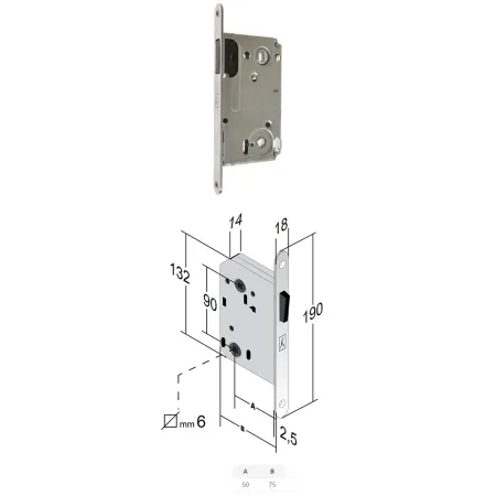 Bonaiti Zamek magnetyczny B-TWIN WC Chrom polerowany