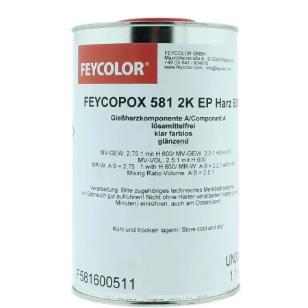 FEYCOLOR Feycolor 581 2K EP Żywica Epoksydowa Odlewnicza 1,1kg Bezbarwny