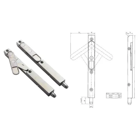 Siegenia Aubi  Rygiel nr 8030 KFV 18x185 mm Ocynk srebrny
