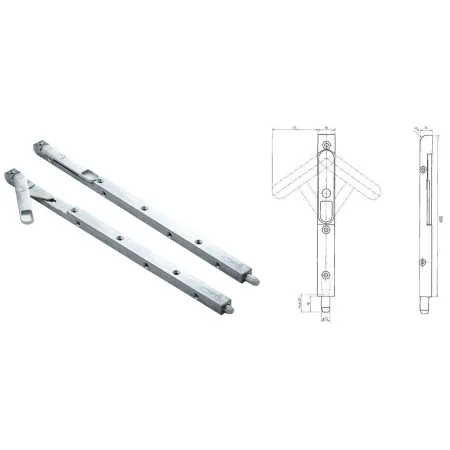 Siegenia Aubi  Rygiel nr 8031 KFV 18x400 mm Ocynk srebrny