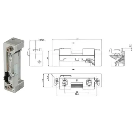 Siegenia Aubi  Zaczep mechaniczny AT115-A 20x17,5x65 mm 