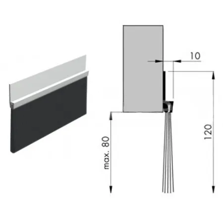 Ellen Uszczelnienie szczotkowe IBS 120 POG 2000 mm Czarny