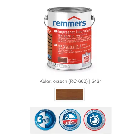 remmers Impregnat lazurujący HK-Lazura 3w1 [plus] 5L Orzech